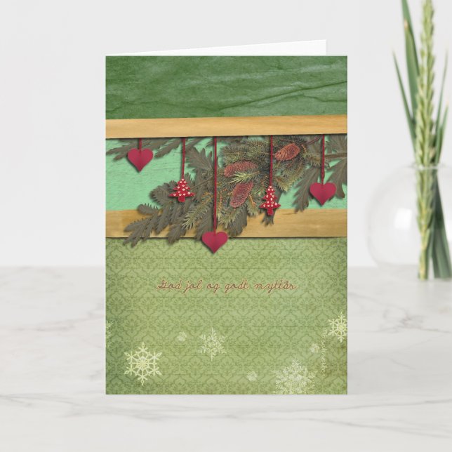Joyeux Noël dans le Norvégien, carte de Noël (Devant)