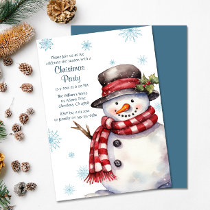 Joyeux Noël de fête Snowman Invitation