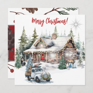 Joyeux Noël de la carte de vacances Cabine