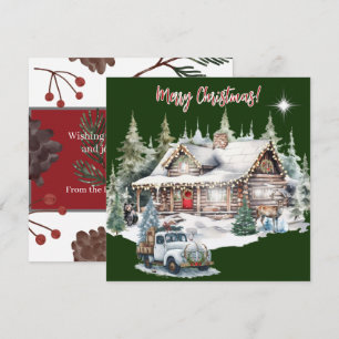 Joyeux Noël de la carte de vacances Cabine
