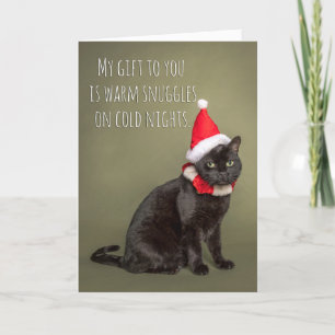 Joyeux Noël de la carte de vacances Humour Chat