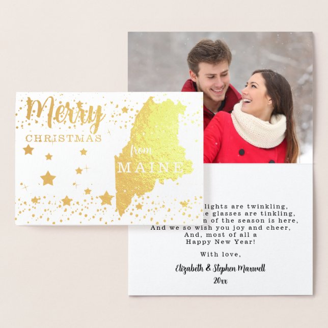 Joyeux Noël de la carte Foil Photo de Maine State (Affichage)
