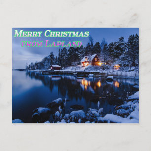 Joyeux Noël de la carte postale Laponie