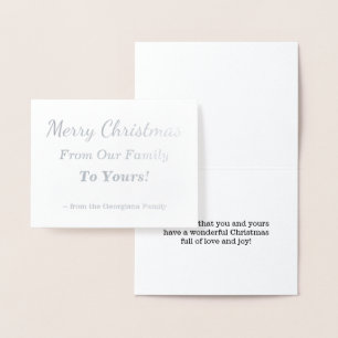 "Joyeux Noël De Notre Famille À Toi !" Carte