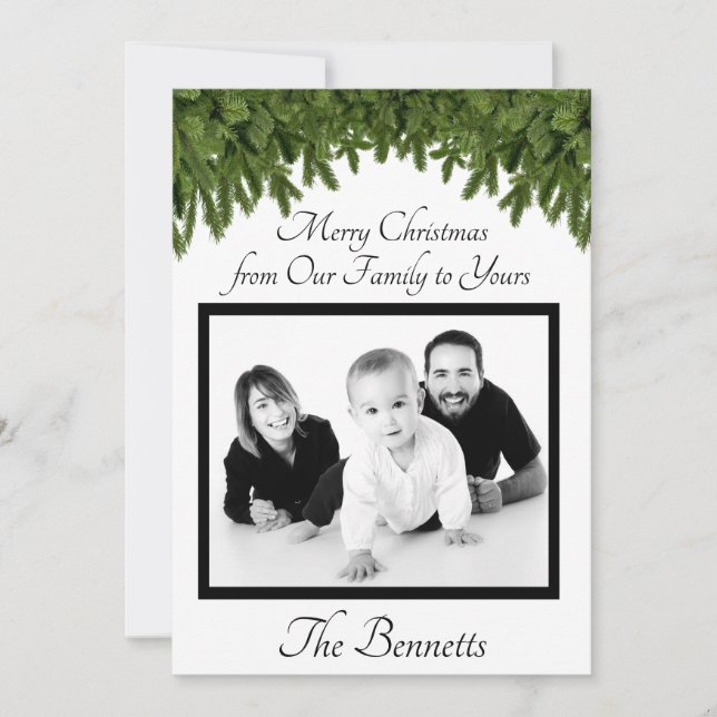 Joyeux Noël de notre famille à votre carte (Devant)