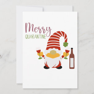 Joyeux Noël de quarantaine Gnome Carte de vacances