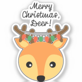 Joyeux Noël, Deer ! Autocollant