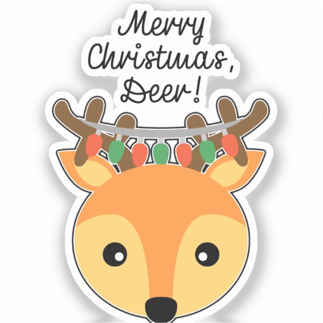 Joyeux Noël, Deer ! Autocollant (Recto)