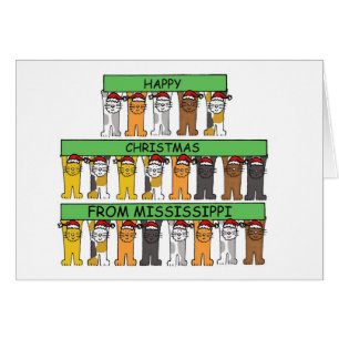 Joyeux Noël des chats caricaturés du Mississippi