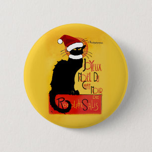 Joyeux Noël Du Chat Noir Button