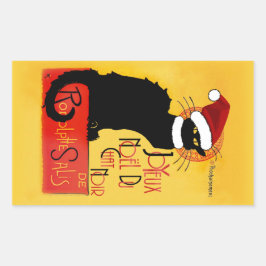 Joyeux Noël Du Chat Noir Rechteckiger Aufkleber