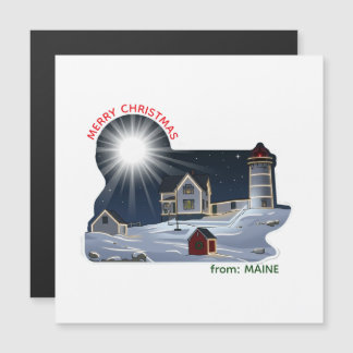 JOYEUX NOËL du MAINE Carte Magnétique