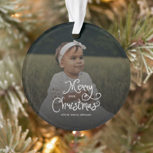 Joyeux Noël Écriture Fantaisiste Photo de bébé