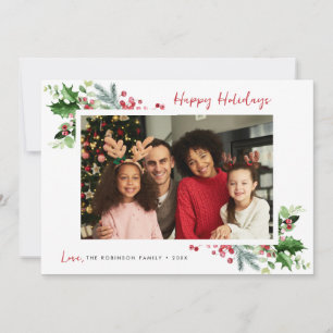 joyeux Noël élégant cadre floral carte de vacances