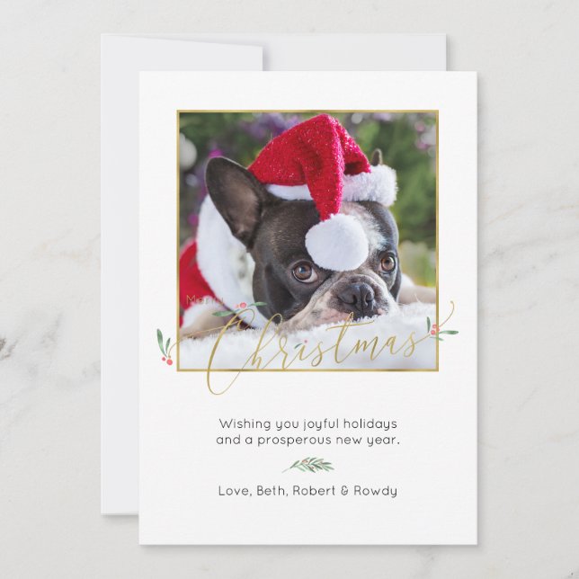 Joyeux Noël Élégant Carte photo de vacances (Devant)