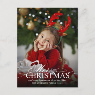 Joyeux Noël Elegant Photo Holiday Invitation de l'