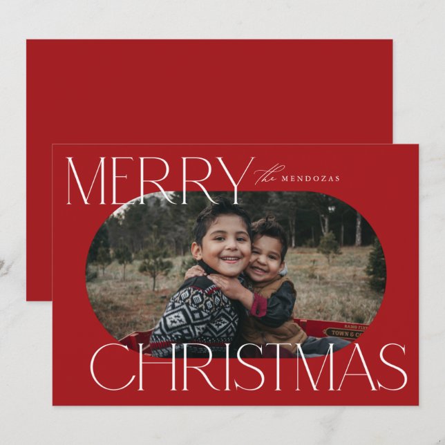 Joyeux Noël Ellipse Carte photo ovale (Devant / Derrière)