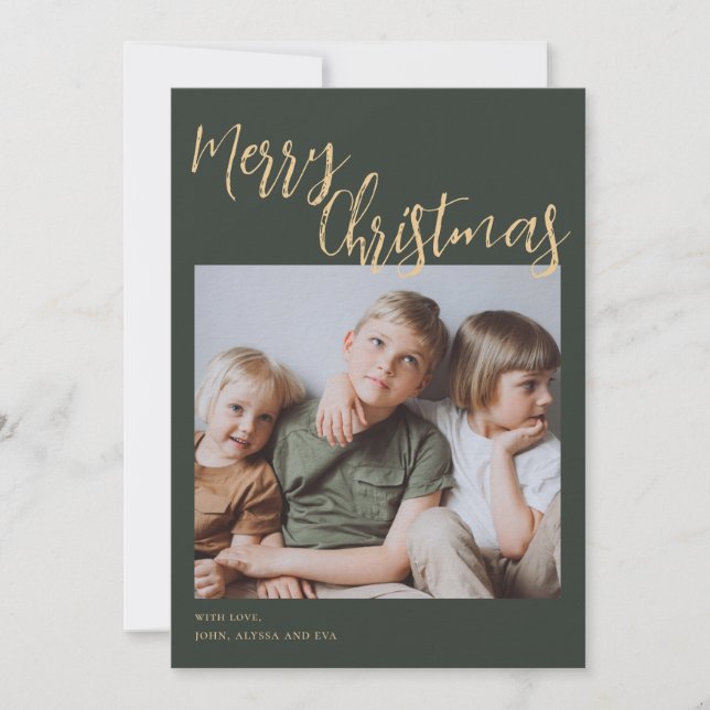 Joyeux Noël Enfants Photo Carte de vacances (Devant)