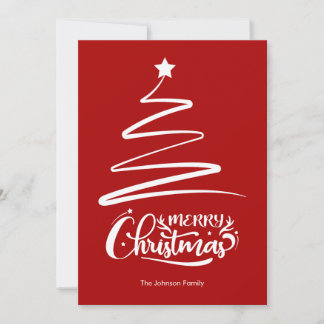 Joyeux Noël Et Arbre Rouge Carte Noël