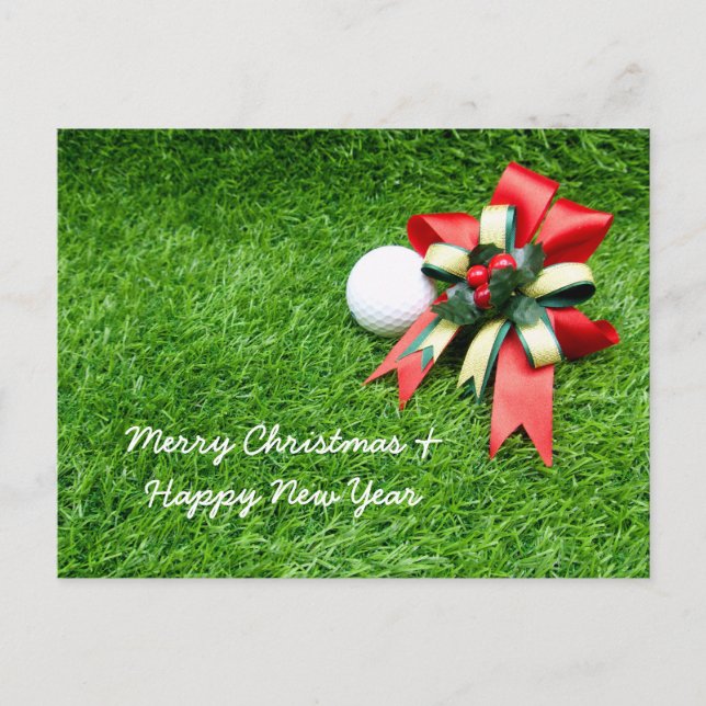 Joyeux Noël et Bonne année Carte au golfeur (Devant)