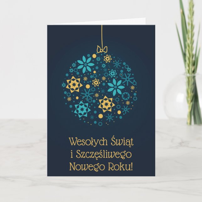 Joyeux Noël et Bonne année Carte polonaise (Devant)