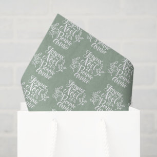 Joyeux Noël et Bonne Année Sage Green Christmas Seidenpapier