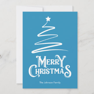 Joyeux Noël Et Carte Bleue Arbre Noël