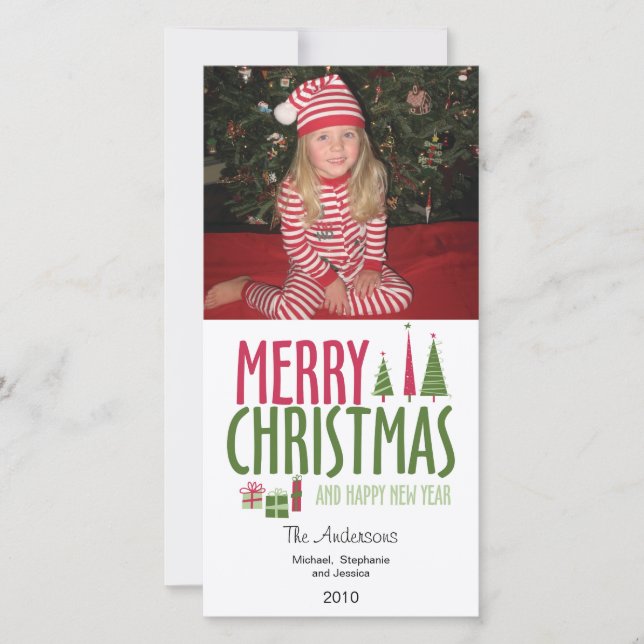 Joyeux Noël et heureux Carte photo du Nouvel An (Devant)