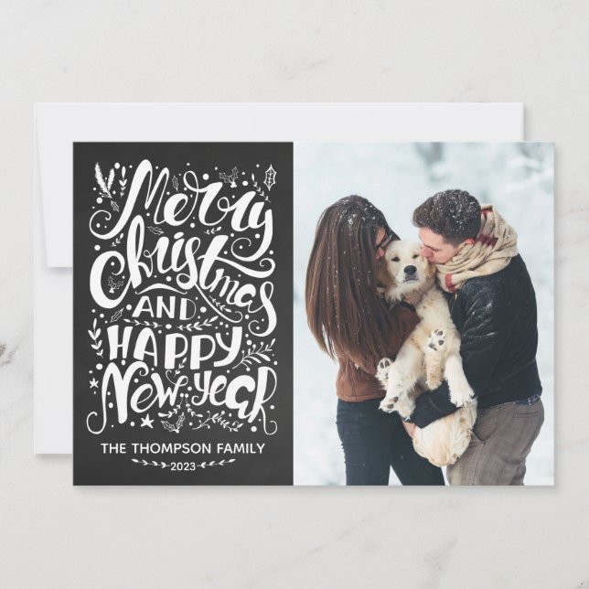 Joyeux Noël et heureux Carte photo du Nouvel An (Devant)