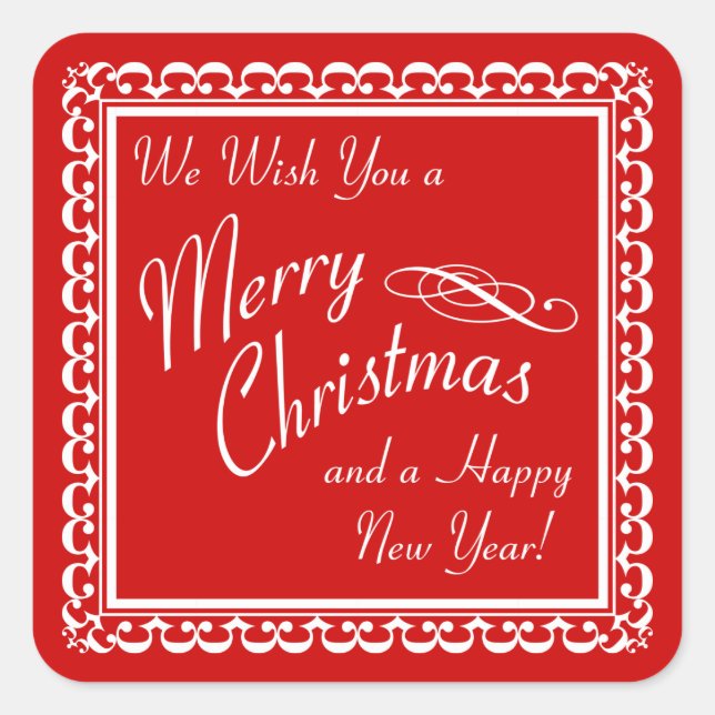 Joyeux Noël et Joyeux Stickers rouges du Nouvel An (Devant)
