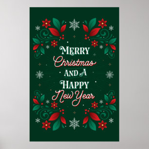 Joyeux Noël et une affiche 24x36 de bonne année