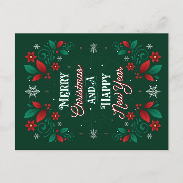 Joyeux Noël et une carte postale de bonne année (Devant)