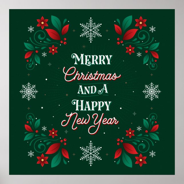 Joyeux Noël et une joyeuse affiche du Nouvel An 24 (Devant)