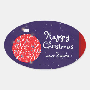 Joyeux Noël étincelant cadeau autocollant bleu