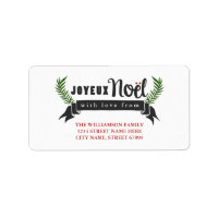 Joyeux Noel Étiquettes de adresse de vacances