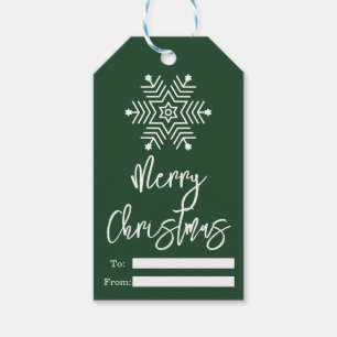 Joyeux Noël Étiquettes de cadeaux neige et bordure