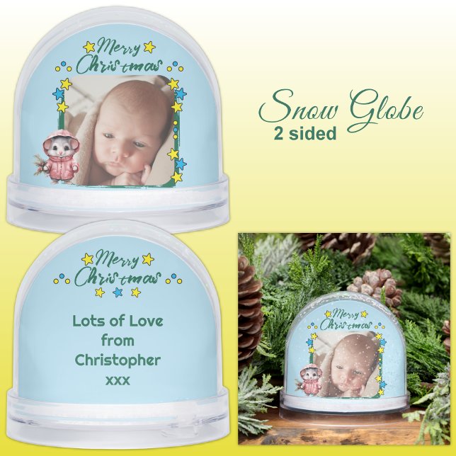 Joyeux Noël étoiles photo bleu souris (Créateur téléchargé)