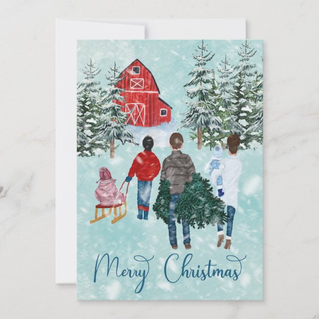 Joyeux Noël Famille Carte de voeux (Devant)