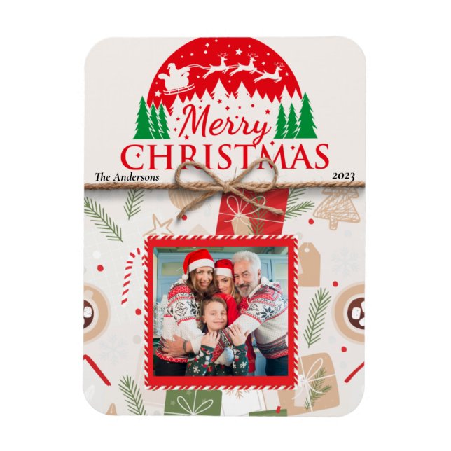 Joyeux Noël Famille Magnet Carte photo (Vertical)