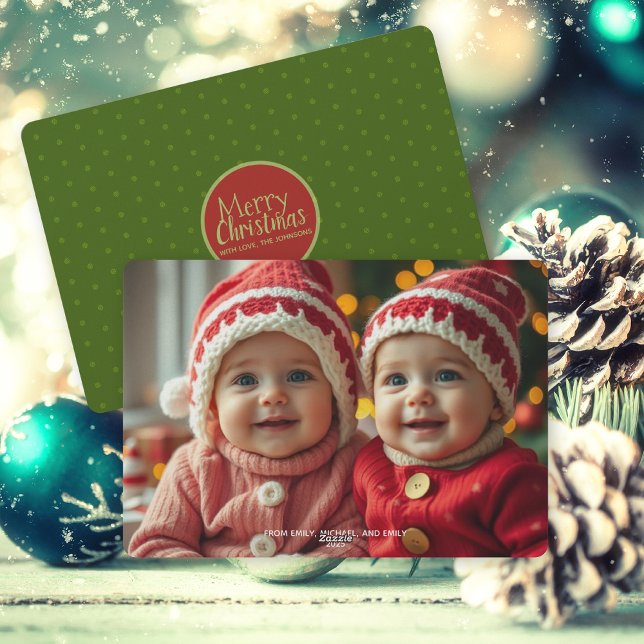 Joyeux Noël Famille Photo Appartement Carte de vac (Créateur téléchargé)