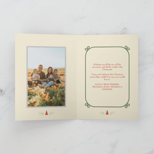 Joyeux Noël Famille photo Carte de vacances (Intérieur)