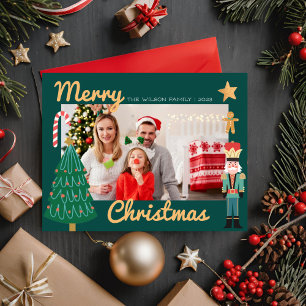 Joyeux Noël Famille Photo Carte de vacances