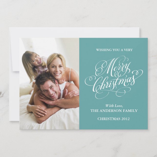Joyeux Noël Famille Photo Carte de vacances en Tur (Devant)
