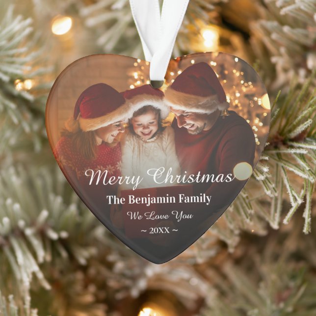 Joyeux Noël Famille Photo Personnaliser (Arbre)