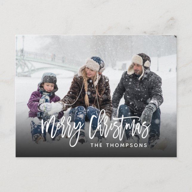 Joyeux Noël Famille Photo Poignée Carte postale (Devant)