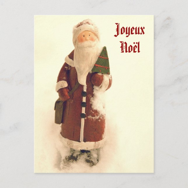 Joyeux Noël Feiertagspostkarte (Vorderseite)