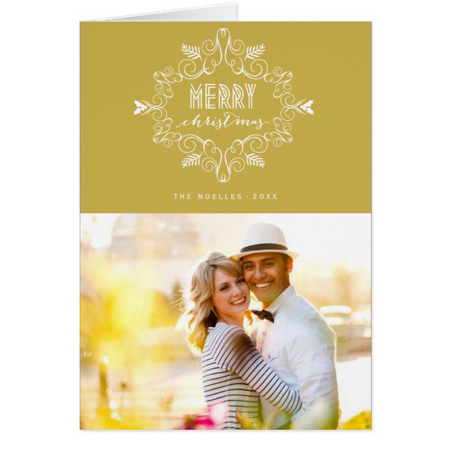 Joyeux Noël Festif Foliage Art Déco Photo (Devant)