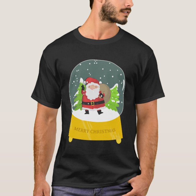 Joyeux Noël Festive Vibes T-shirt avec Père Noël (Devant)