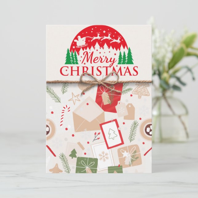 Joyeux Noël Fêtes Cartes de fin de année (Debout devant)
