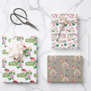 Joyeux Noël Feuilles Envelopper Noel Papier